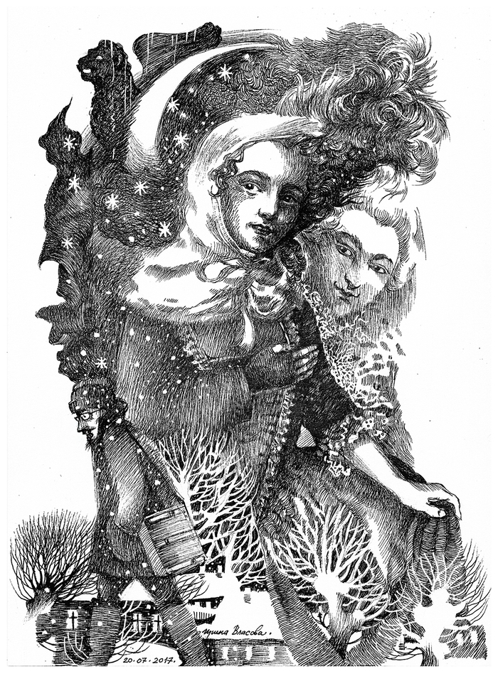 Иллюстрация к повести Ирины Сумароковой "Красные розы Казановы". Риточка-Генриетта.