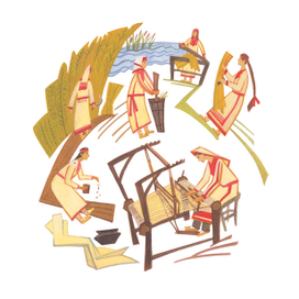 Создание холста. "Живая азбука народа мари"