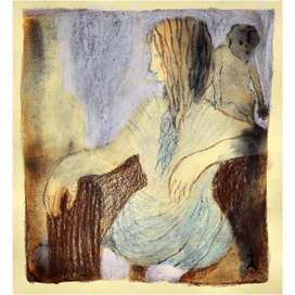 Портрет девочки  с обезьянкой