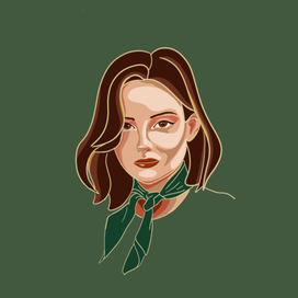 Girl in a green scarf