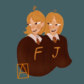 Фред и Джордж из Гарри Поттера иллюстрация