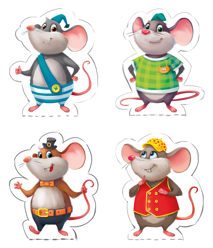 Фигурки мышей для игры "Сыромания". Изд. Геодом, 2019