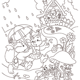 Логопедическая раскраска. Дождик