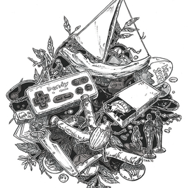 Иллюстрация для сборника "Наше детство"