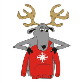 Свитер с оленем