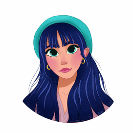 Мультяшка в беретке 