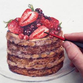 Клубничный бисквит 