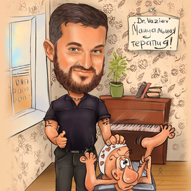 цифровой шарж с сюжетом 