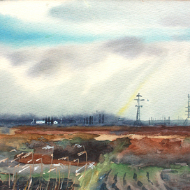 поле ранней весной