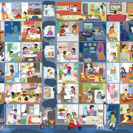 Разворот виммельбуха Город 