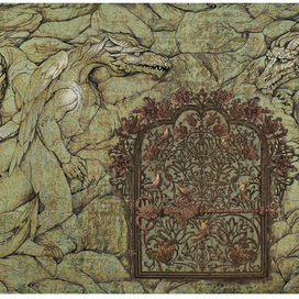 Форзац к роману-сказке "Три моста" М. Ордынской