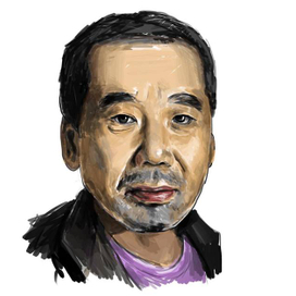 Портрет Харуки Мураками.