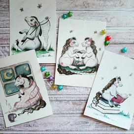 Открытки акварелью