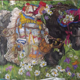 эскиз лошадка путешественница