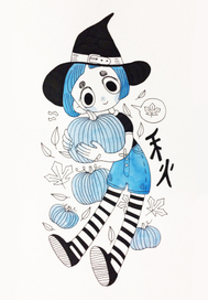 Тушь и акварель