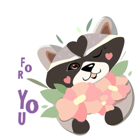 Енот с букетиком