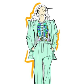 Девушка в костюме