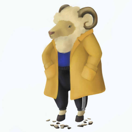 Четкий баран в пальто