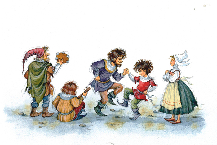 Астрид Линдгрен "Рони ,дочь разбойника" тушь перо ,акварель 2014