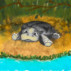 Персонаж для книги о храбростей бегемоте