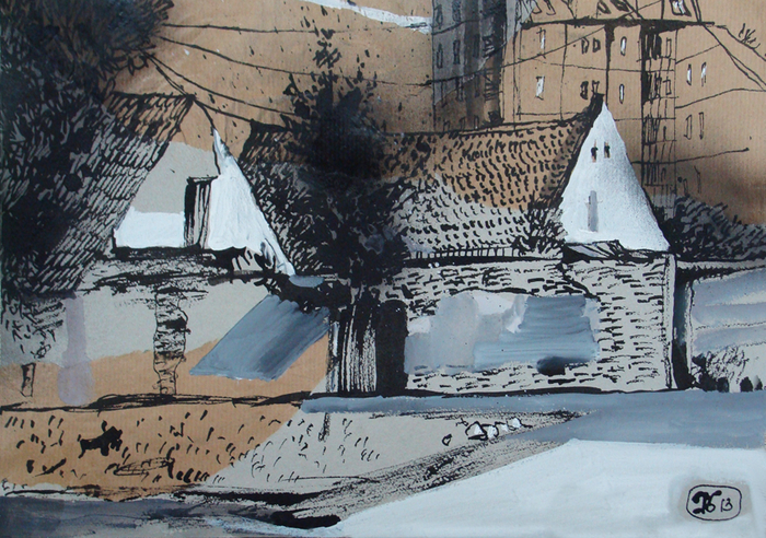 лист из "Сербского альбома" 2013, 30х40