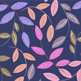 Vector graphic leaves pattern