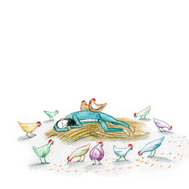 Иллюстрация к сказке Исаака Башевиса-Зингера "Уцл и его дочь Бедность" 