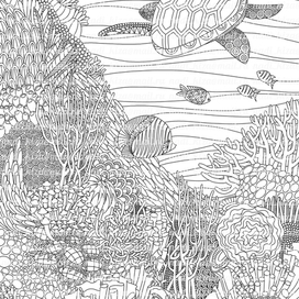 Антистресс раскраска Doodlereef