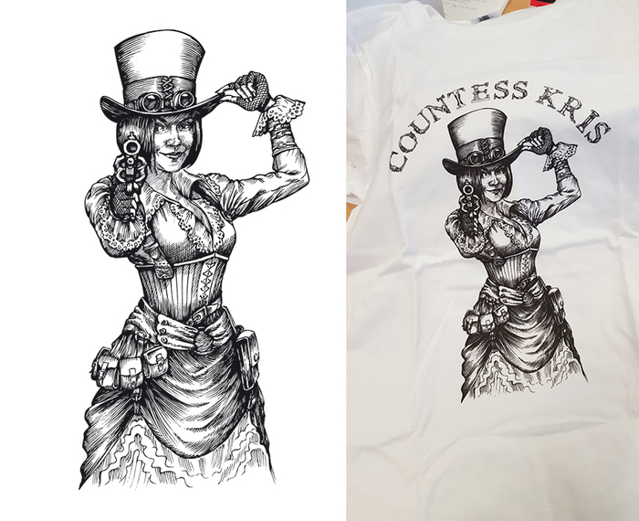 Рисунок для принта футболки. Графиня