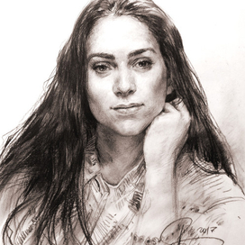 Женский портрет сепией