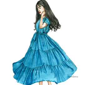 Девушка в голубом платье