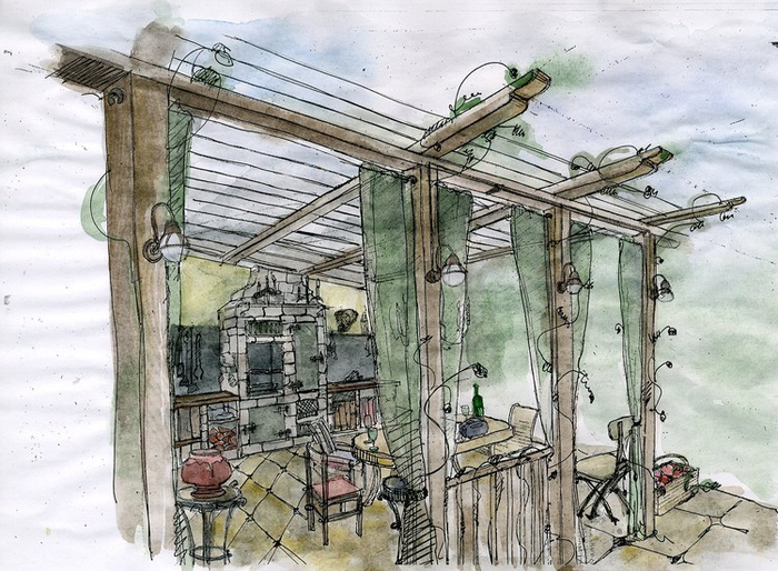 эскиз барбекю