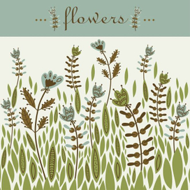 цветы на открытке