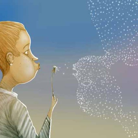 девочка с одуванчиком