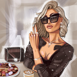 Девушка в кафе