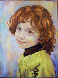 "Портрет рыжего мальчика в желтой футболке"