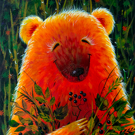 Миша с черноплодной рябиной