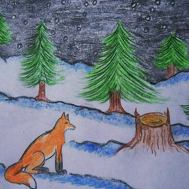 лиса в лесу