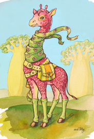 Розовая жирафа