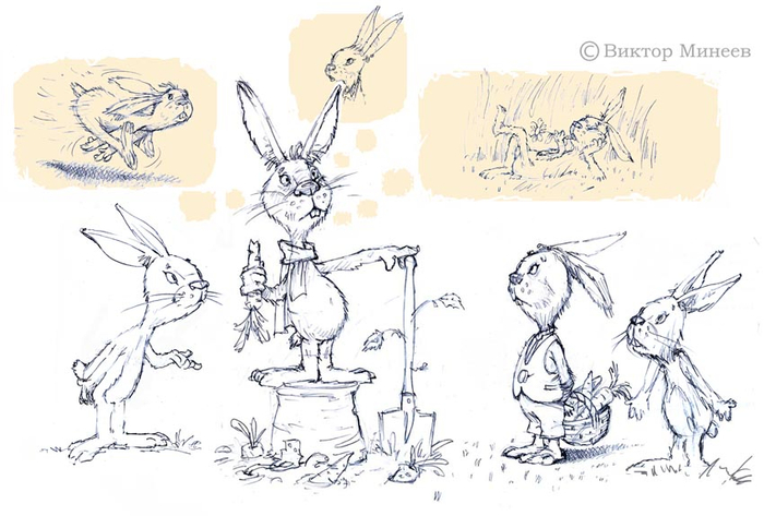 зайцы эскиз персонажи