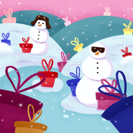 Боковая сторона новогодней коробки конфет