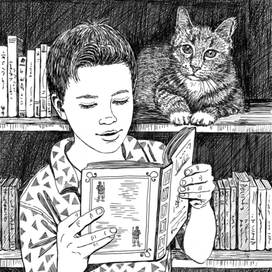 Иллюстрация к сборнику рассказов "Кошкин город. Бродячие истории". Издательство Аквиления-М