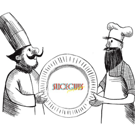 Иллюстрации для пиццерии Slice Guys