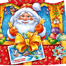 новогодняя упаковка сумка дед мороз