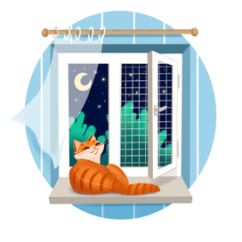 Кот на подоконнике для "КОТОКОМБЫ"