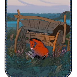 "Умная дочка". Эскиз к иллюстрации