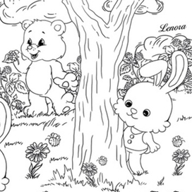 Иллюстрация-раскраска для детей "Лес"