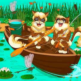 Кошки на рыбалке