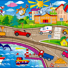 Пазлы для детей вектор