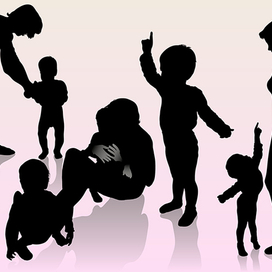 Мама и сынок. Силуэты